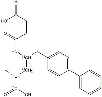 (2R,4S)-5-([1,1'-biphenyl]-4-yl)-4-(3-carboxypropanamido)-2-methylpentanoic acid 13C4 Struktur