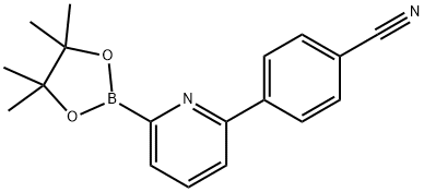 4-(6-(4,4,5,5-tetramethyl-1,3,2-dioxaborolan-2-yl)pyridin-2-yl)benzonitrile Struktur