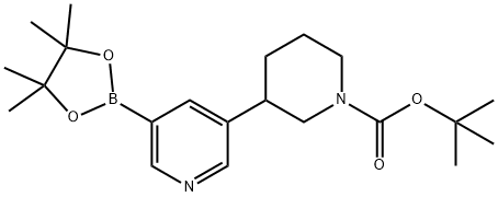 tert-butyl 3-(5-(4,4,5,5-tetramethyl-1,3,2-dioxaborolan-2-yl)pyridin-3-yl)piperidine-1-carboxylate Structure