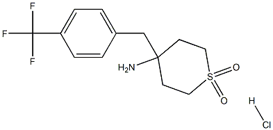 4-Amino-4-{[4-(trifluoromethyl)phenyl]methyl}-1lambda(6)-thiane-1,1-dione hydrochloride Structure