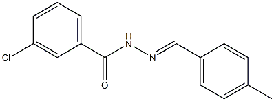 3-chloro-N'-(4-methylbenzylidene)benzohydrazide 化学構造式