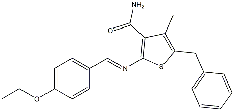 5-benzyl-2-[(4-ethoxybenzylidene)amino]-4-methyl-3-thiophenecarboxamide 化学構造式