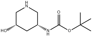 TERT-BUTYL ((3R,5S)-5-HYDROXYPIPERIDIN-3-YL)CARBAMATE 结构式