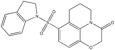 8-(indolin-1-ylsulfonyl)-6,7-dihydro-2H-[1,4]oxazino[2,3,4-ij]quinolin-3(5H)-one Structure