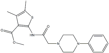 methyl 4,5-dimethyl-2-(2-(4-phenylpiperazin-1-yl)acetamido)thiophene-3-carboxylate Struktur