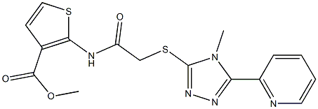 methyl 2-(2-((4-methyl-5-(pyridin-2-yl)-4H-1,2,4-triazol-3-yl)thio)acetamido)thiophene-3-carboxylate Structure