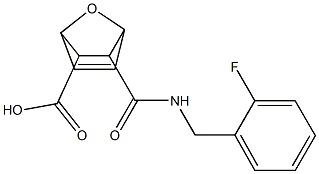 3-((2-fluorobenzyl)carbamoyl)-7-oxabicyclo[2.2.1]hept-5-ene-2-carboxylic acid 化学構造式