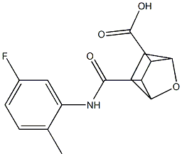 3-((5-fluoro-2-methylphenyl)carbamoyl)-7-oxabicyclo[2.2.1]heptane-2-carboxylic acid 化学構造式