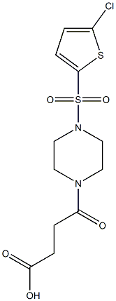 4-(4-((5-chlorothiophen-2-yl)sulfonyl)piperazin-1-yl)-4-oxobutanoic acid 化学構造式