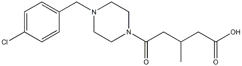 5-(4-(4-chlorobenzyl)piperazin-1-yl)-3-methyl-5-oxopentanoic acid,,结构式