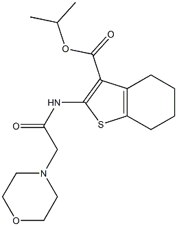 isopropyl 2-(2-morpholinoacetamido)-4,5,6,7-tetrahydrobenzo[b]thiophene-3-carboxylate 化学構造式