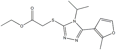 ethyl 2-((4-isopropyl-5-(2-methylfuran-3-yl)-4H-1,2,4-triazol-3-yl)thio)acetate Structure