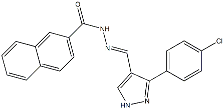 (E)-N'-((3-(4-chlorophenyl)-1H-pyrazol-4-yl)methylene)-2-naphthohydrazide 化学構造式