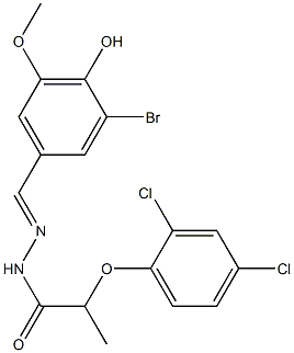 (E)-N'-(3-bromo-4-hydroxy-5-methoxybenzylidene)-2-(2,4-dichlorophenoxy)propanehydrazide Structure