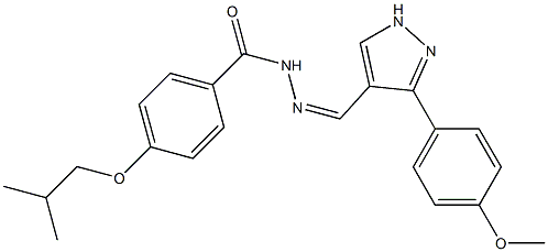 (Z)-4-isobutoxy-N'-((3-(4-methoxyphenyl)-1H-pyrazol-4-yl)methylene)benzohydrazide,,结构式