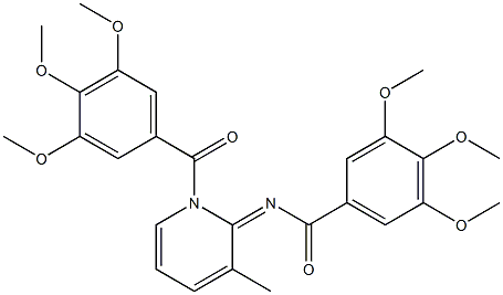 (E)-3,4,5-trimethoxy-N-(3-methyl-1-(3,4,5-trimethoxybenzoyl)pyridin-2(1H)-ylidene)benzamide Struktur