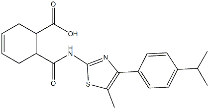 6-((4-(4-isopropylphenyl)-5-methylthiazol-2-yl)carbamoyl)cyclohex-3-enecarboxylic acid Structure