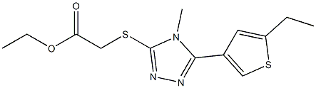 ethyl 2-((5-(5-ethylthiophen-3-yl)-4-methyl-4H-1,2,4-triazol-3-yl)thio)acetate Structure