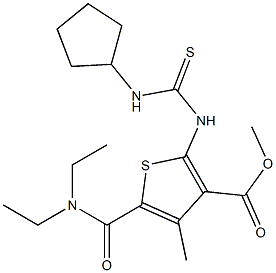 methyl 2-(3-cyclopentylthioureido)-5-(diethylcarbamoyl)-4-methylthiophene-3-carboxylate Structure