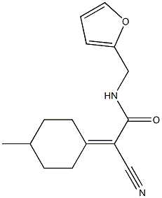 2-cyano-N-(furan-2-ylmethyl)-2-(4-methylcyclohexylidene)acetamide,,结构式