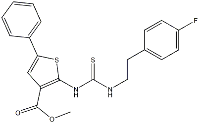 methyl 2-(3-(4-fluorophenethyl)thioureido)-5-phenylthiophene-3-carboxylate Structure