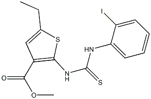 methyl 5-ethyl-2-(3-(2-iodophenyl)thioureido)thiophene-3-carboxylate Structure