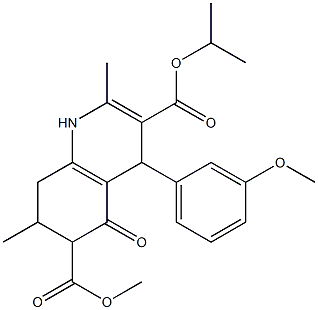 3-isopropyl 6-methyl 4-(3-methoxyphenyl)-2,7-dimethyl-5-oxo-1,4,5,6,7,8-hexahydroquinoline-3,6-dicarboxylate Structure