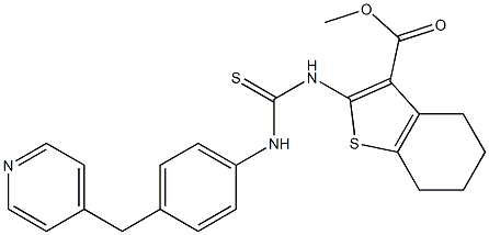 methyl 2-(3-(4-(pyridin-4-ylmethyl)phenyl)thioureido)-4,5,6,7-tetrahydrobenzo[b]thiophene-3-carboxylate 化学構造式