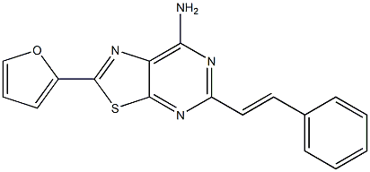 (E)-2-(furan-2-yl)-5-styrylthiazolo[5,4-d]pyrimidin-7-amine 结构式