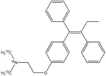 cis-Tamoxifen-13C2,15N solution
		
	 化学構造式