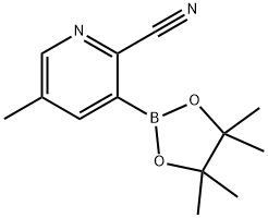 5-methyl-3-(tetramethyl-1,3,2-dioxaborolan-2-yl)pyridine-2-carbonitrile Structure