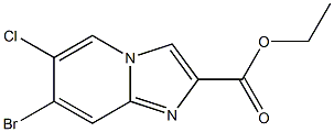 7-Bromo-6-chloro-imidazo[1,2-a]pyridine-2-carboxylic acid ethyl ester 结构式