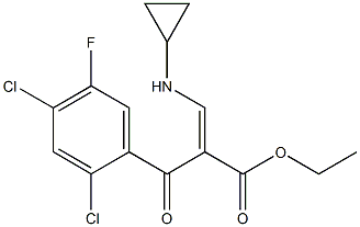 2-(2,4-二氯-5-氟苯甲酰基)-3-环丙胺基丙烯酸乙酯,,结构式