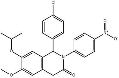 1-(4-氯苯基)-7-异丙氧基-6-甲氧基-2-(4-硝基苯基)-1,2-二氢异喹啉-3(4H)-酮, 1821463-86-8, 结构式