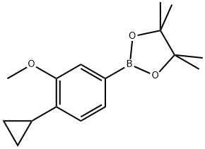 2-(4-cyclopropyl-3-methoxyphenyl)-4,4,5,5-tetramethyl-1,3,2-dioxaborolane Struktur