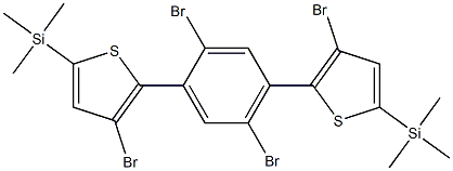 2,2-(2,5-二溴苯)二(3溴-5-三甲基硅噻吩), , 结构式