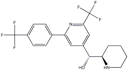 (R)-(2R)-2-Piperidinyl{2-(trifluoromethyl)-6-[4-(trifluoromethyl) phenyl]-4-pyridinyl}methanol 结构式