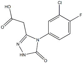 2-(4-(3-chloro-4-fluorophenyl)-5-oxo-4,5-dihydro-1H-1,2,4-triazol-3-yl)acetic acid 结构式