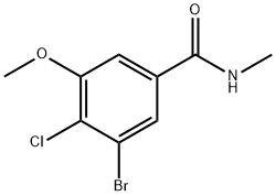 3-溴-4-氯-5-甲氧基-N-甲基苯甲酰胺, 2089311-47-5, 结构式