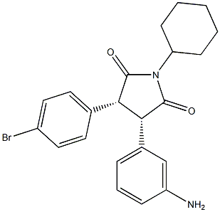 (3S,4R)-3-(3-aminophenyl)-4-(4-bromophenyl)-1-cyclohexylpyrrolidine-2,5-dione Structure