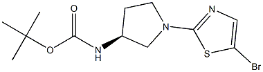 (S)-tert-butyl 1-(5-bromothiazol-2-yl)pyrrolidin-3-ylcarbamate Struktur