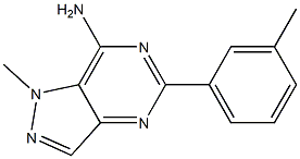 1-methyl-5-m-tolyl-1H-pyrazolo[4,3-d]pyrimidin-7-amine 化学構造式