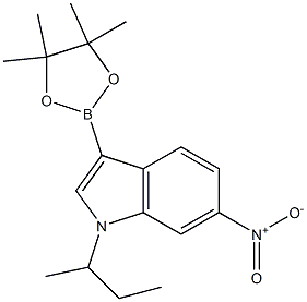 1-sec-butyl-6-nitro-3-(4,4,5,5-tetramethyl-1,3,2-dioxaborolan-2-yl)-1H-indole Struktur