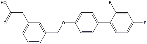 2-(3-((2',4'-difluorobiphenyl-4-yloxy)methyl)phenyl)acetic acid 化学構造式