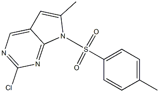 2-chloro-6-methyl-7-tosyl-7H-pyrrolo[2,3-d]pyrimidine,,结构式
