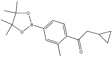 2-cyclopropyl-1-(2-methyl-4-(4,4,5,5-tetramethyl-1,3,2-dioxaborolan-2-yl)phenyl)ethanone 结构式