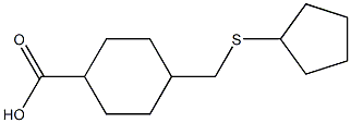 4-(cyclopentylthiomethyl)cyclohexanecarboxylic acid Struktur