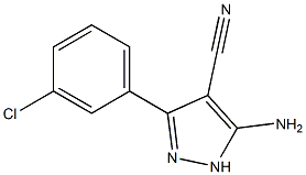 5-amino-3-(3-chlorophenyl)-1H-pyrazole-4-carbonitrile Struktur