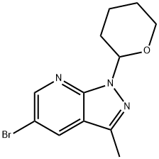5-bromo-3-methyl-1-(tetrahydro-2H-pyran-2-yl)-1H-pyrazolo[3,4-b]pyridine Struktur