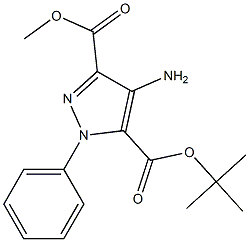 5-tert-butyl 3-methyl 4-amino-1-phenyl-1H-pyrazole-3,5-dicarboxylate 化学構造式